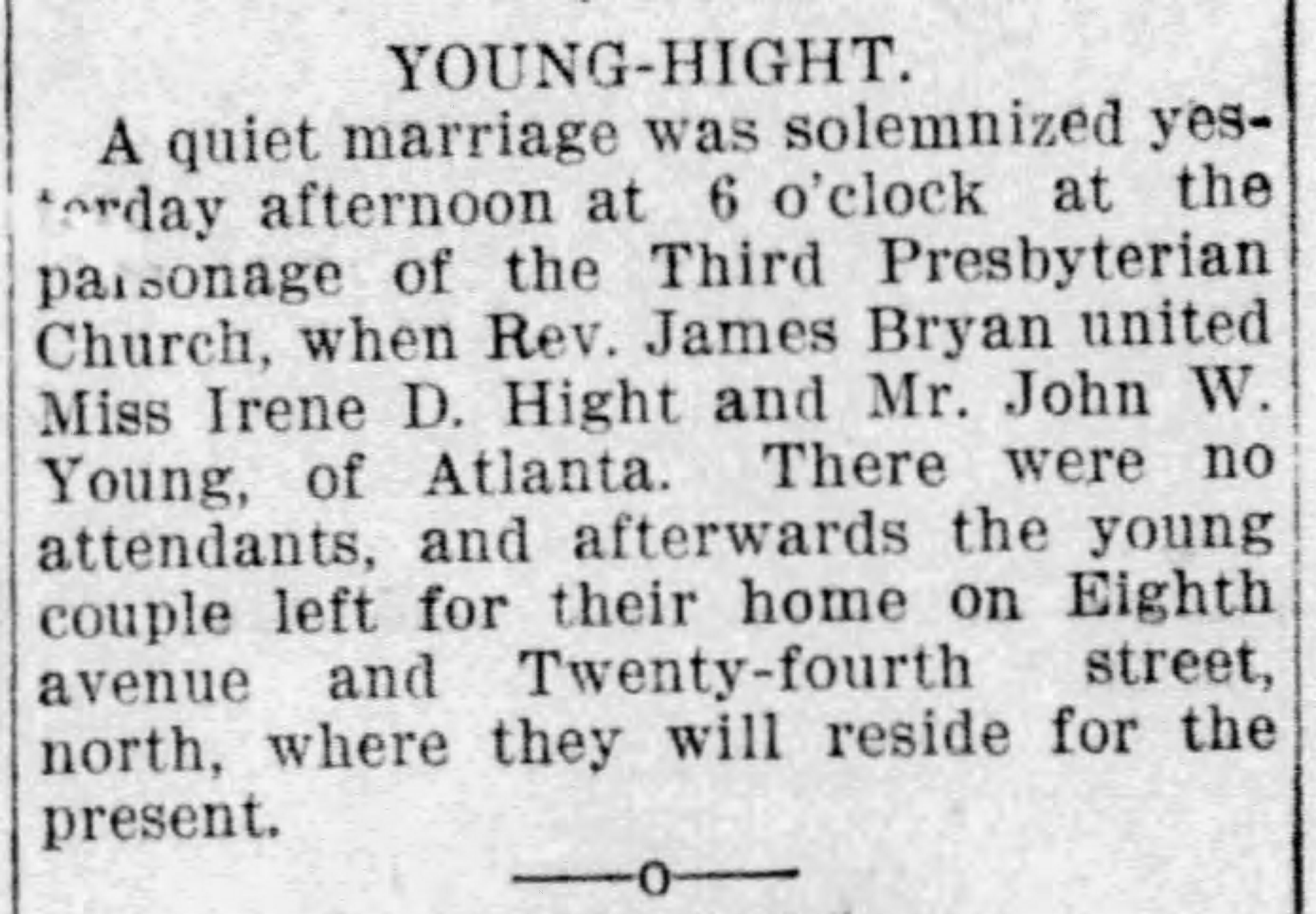 Irene D. Hight-John W. Young